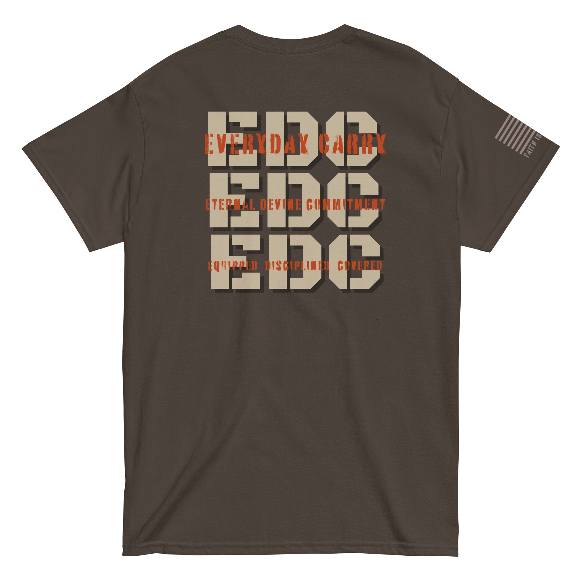 EDC tee from FFO’s Spiritual Special Ops collection — design highlights triple meaning